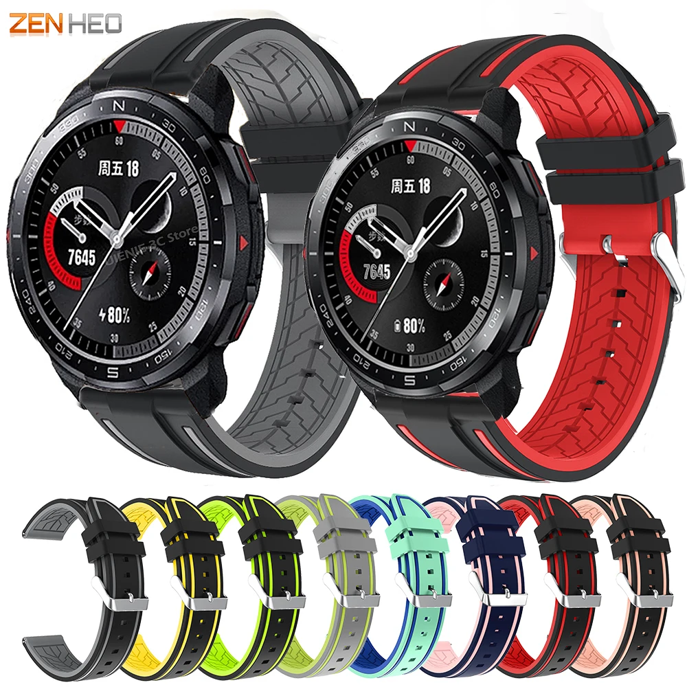 

22mm Silicone Strap for Huawei Honor Watch GS Pro/Honor Magic Watch 1/2 46mm Replacement Wachband For Huawei Watch GT2 Pro