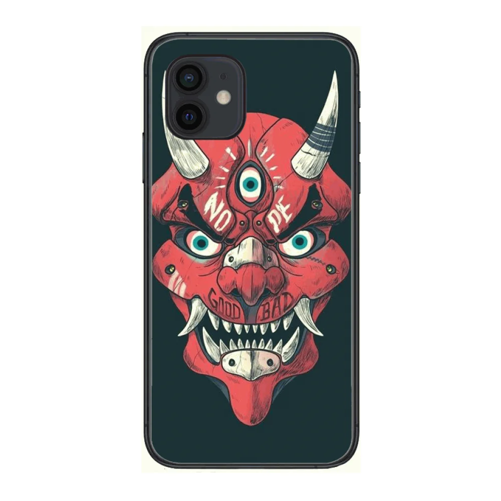 

God Ghost Prajna Style Phone Case cover For iphone 12 pro max 11 8 7 6 s XR PLUS X XS SE 2020 mini black cell shell