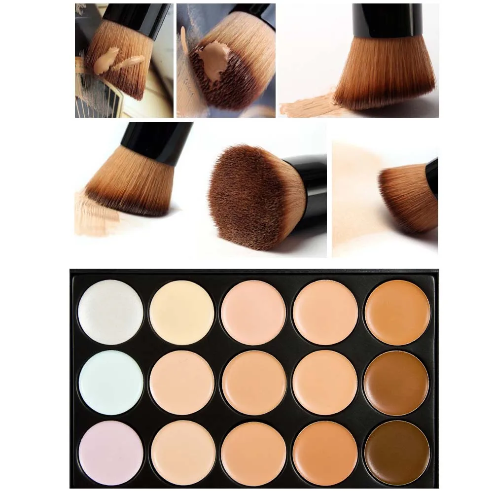 2017 Best Selling set Professional Cosmetic 15 Colors contour Palette Face Makeup Concealer Set Tools Powder Brush |