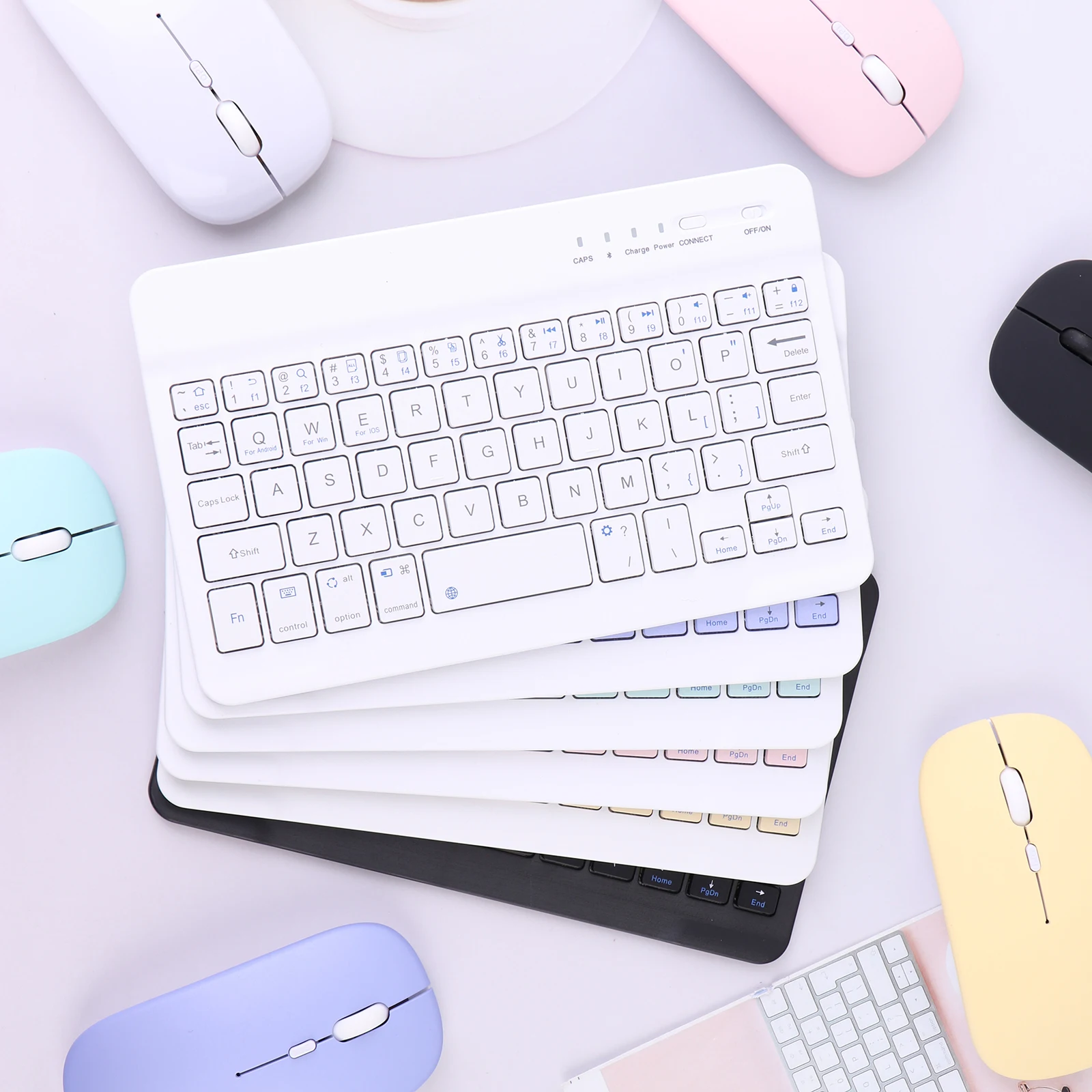 wireless magnetic keyboard computer for ipad bluetooth compatible keyboard mouse set for ios android windows mobile phone tablet free global shipping