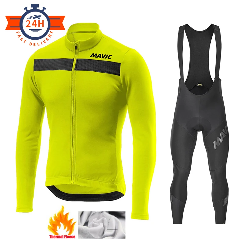 Зимний флисовый профессиональный Мужской MAVIC велосипедный Джерси Mountian
