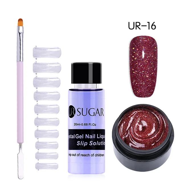 4pcs set16 UR SUGAR 15 мл Быстрый строительный поли гель продлевающий половой акт розовый блеск Замачивание от УФ СТРОИТЕЛЬ удлинение гель набор Типсы для маникюра палец расширение - Цвет: 4pcs set16
