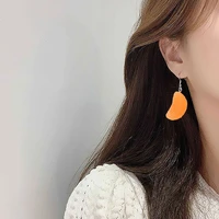simulation peeled orange petal dangle earrings cute funny lovely imitated fruit drop party dinner birthday daily jewelry gift