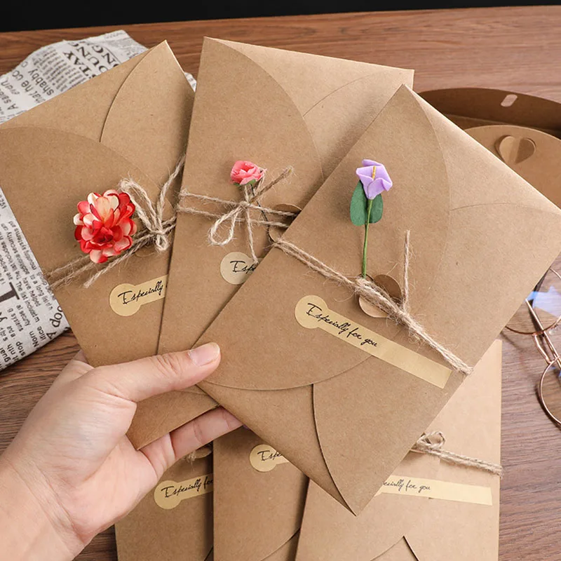 

Винтажные заготовки, поздравительная открытка, маленькая свежая крафт-бумага, ручные творческие, сделай сам, высушенный цветок, поздравите...