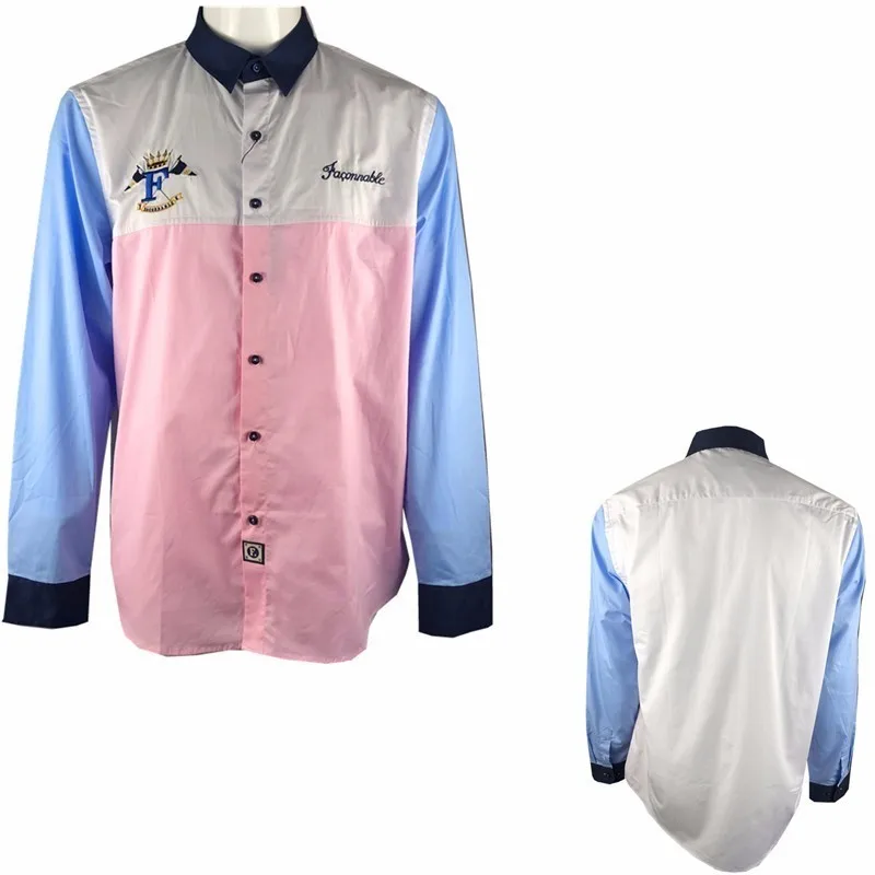 Faconnable бренд рубашки Chemise мужской Eden модная мужская одежда с длинными рукавами хлопковая рубашка Повседневная парка мужская рубашка 233 - Цвет: 233 Pink
