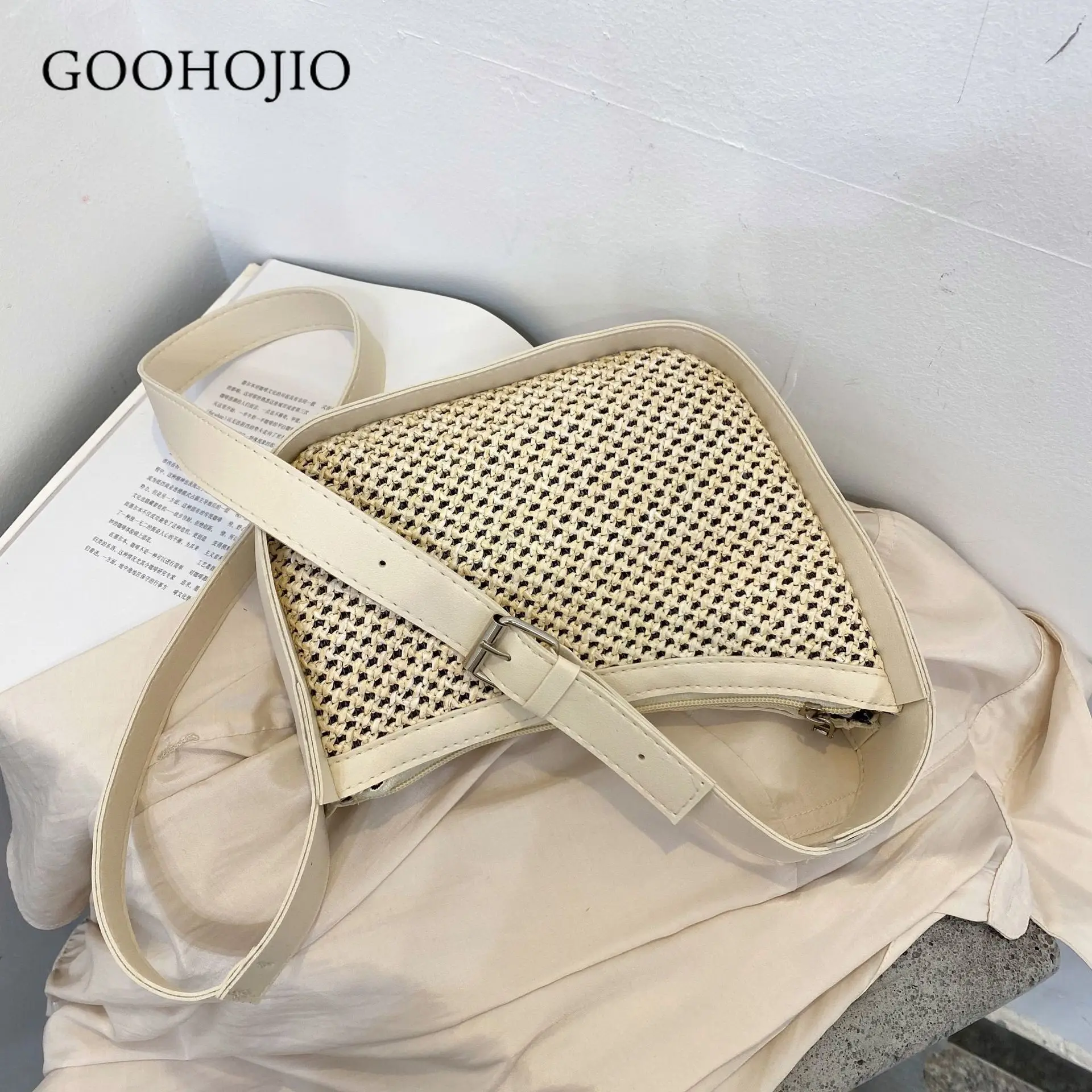 

Summer Woven Small Bag Women's Bag 2021 New Trend Fashion Straw Bag Women's Foreign Style Single Shoulder Underarm Bag for Women
