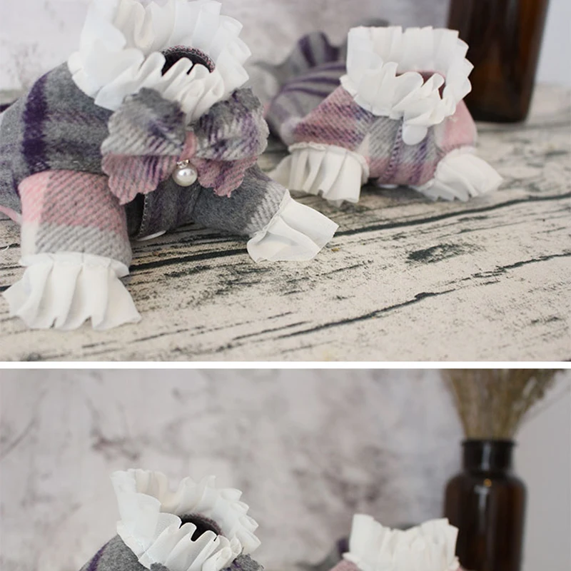 Платье для домашних животных собак теплая шерстяная ткань одежда щенков