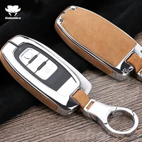 auto car styling leather key case for audi a1 a3 a4 a5 a6 q7 a7 c5 c6 s5 q3 q5 rs5 rs6 tt car holder shell remote cover keychain