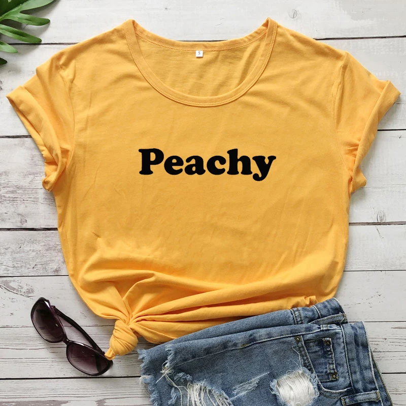 yellow-black text Персиковый красный Футболка с буквами; принт модная одежда из хлопка, размеры tumblr футболка для женщин футболки топы унисекс Графические футболки - Цвет: yellow-black text