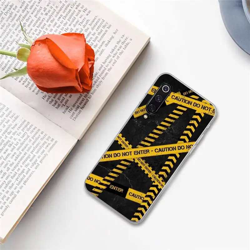 

Yellow Warning pattern Phone Case For Xiaomi Redmi note 7 8 9 A t k30 max3 9 s 10 pro lite