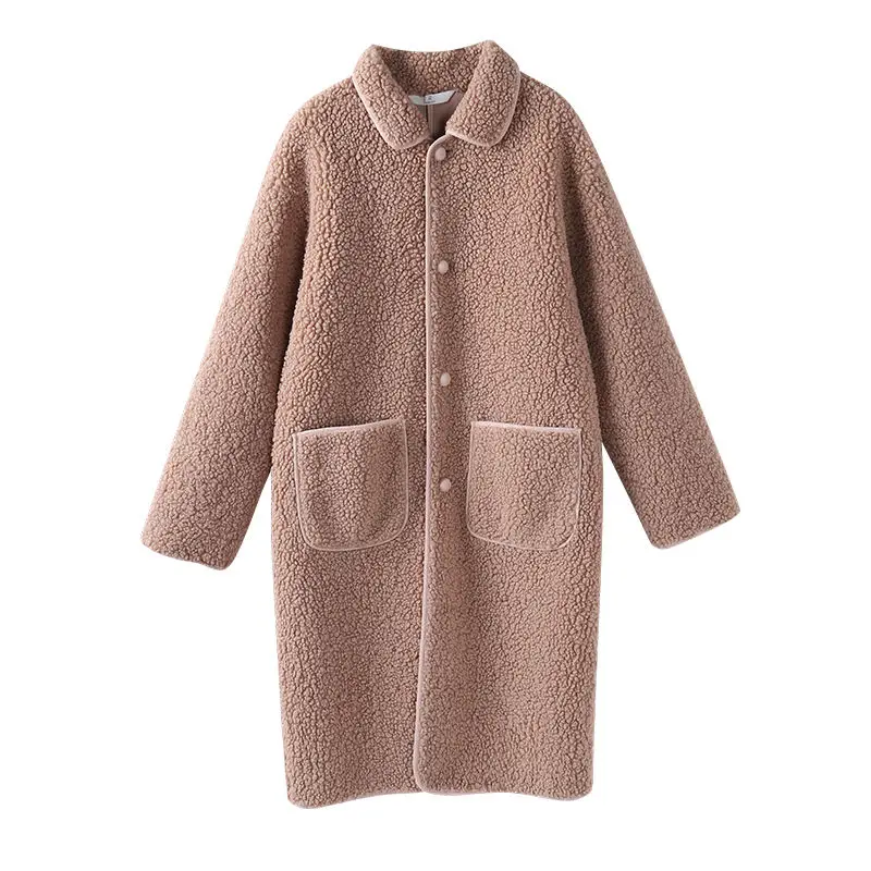 

Lalambswool Coat Women 2020 New Style Mid-Length Leather and Fur in One Loose Korean Style Lambskin Lalambswool Coat