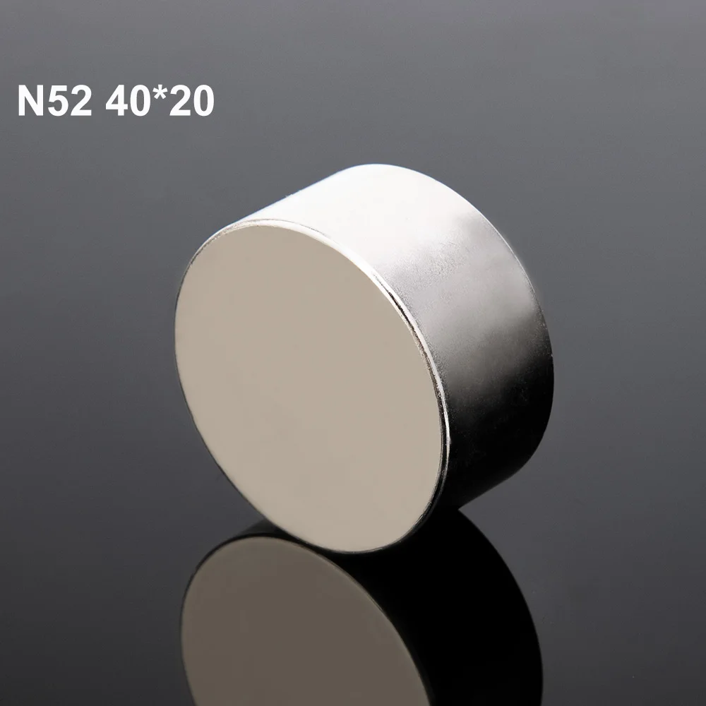 Магниты неодимовые N52 1 шт 50*30mm сильных постоянный мощный магнит неодимовый магнит 50x30 N52 супер прочный габаритный Магнит Редкоземельные элементы NdFeB магнит неодимовые магниты - Цвет: N52 40x20