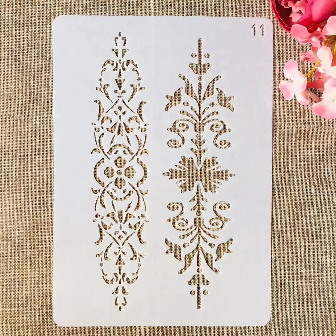 

1Pcs A4 29cm Leaves Lines Bar DIY Layering Stencils Painting Scrapbook Coloring Embossing Album Decorative Template