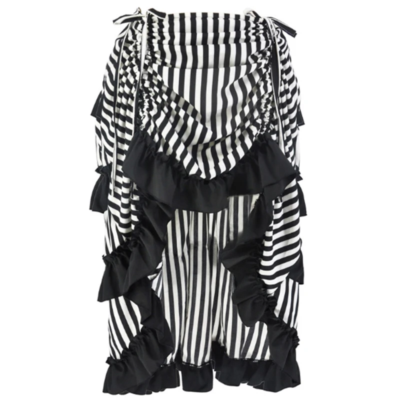 Новая женская готическая юбка в полоску стиле стимпанк винтажный Цыганский