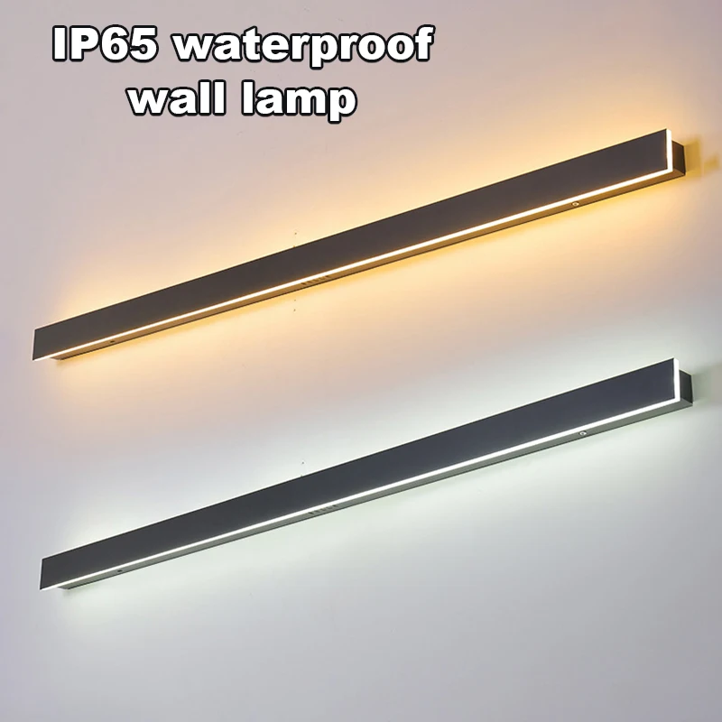 

IP65 waterproof LED wall lamp modern strip sconces light indoor and outdoor lighting home decor garden courtyard bedroom fence