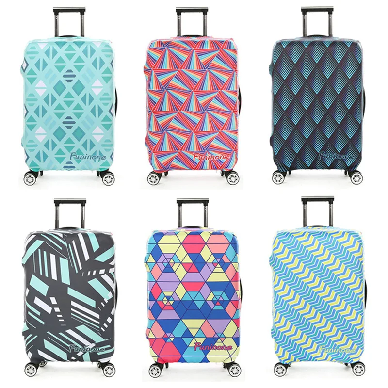 

Чехол для багажа с геометрическим рисунком, защитный чехол для костюма 18-32 дюйма, эластичный Чехол для багажа на колесиках