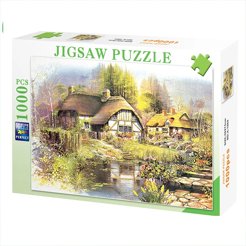 

1000 Pieces Jigsaw Puzzle Challenge Pop Fidget Toy Adults Brain Game ADHD Patience Pattern Paper Puzzle Party Christmas Gift