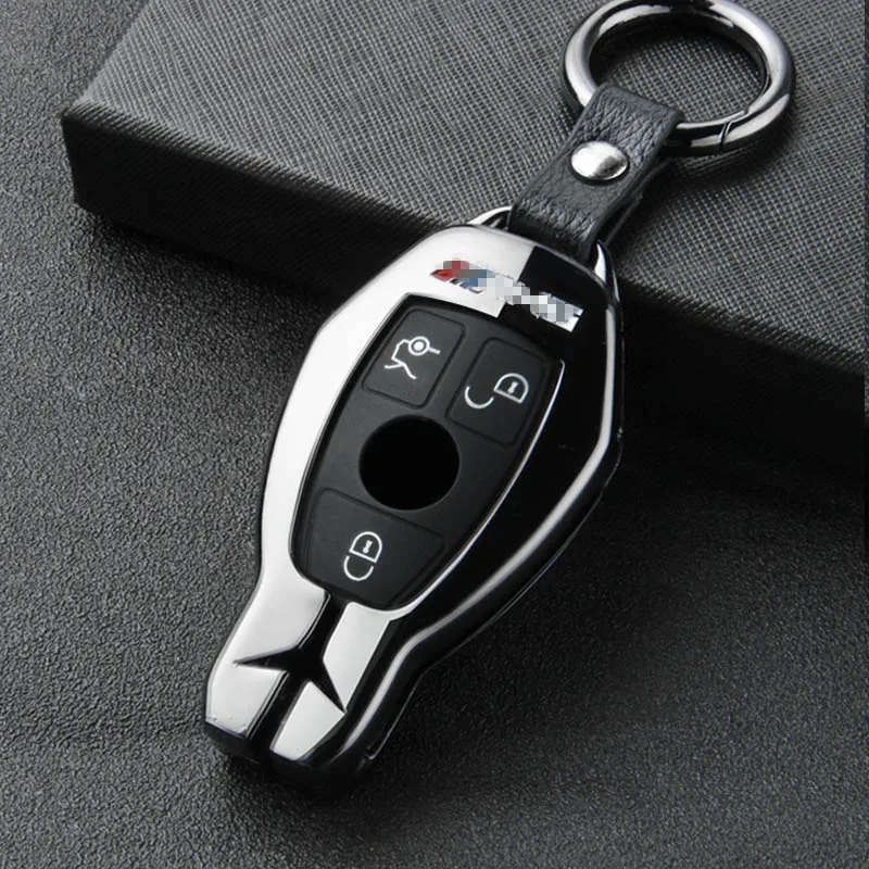 BLACK RING B Автомобильный чехол для ключей, брелок для Mercedes Benz W203 W210 W211 W124 W202 W204 W212 W176 AMG GLC 260 C200 CLA GLA 200, автомобильные аксессуары - Название цвета: BLACK RING B