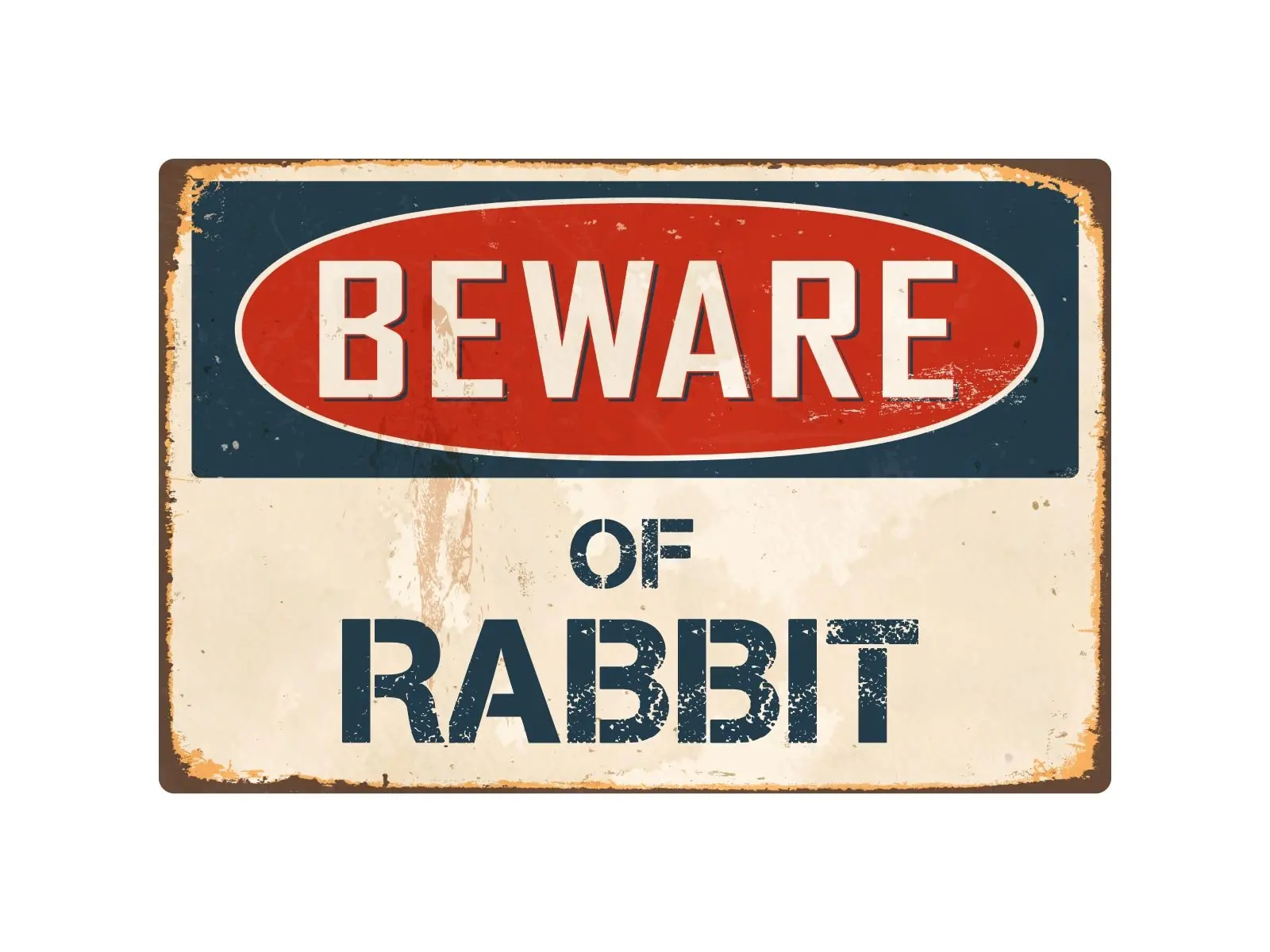 

StickerPirate Beware of Rabbit 8” x 12” Vintage Aluminum Retro Metal Sign VS351