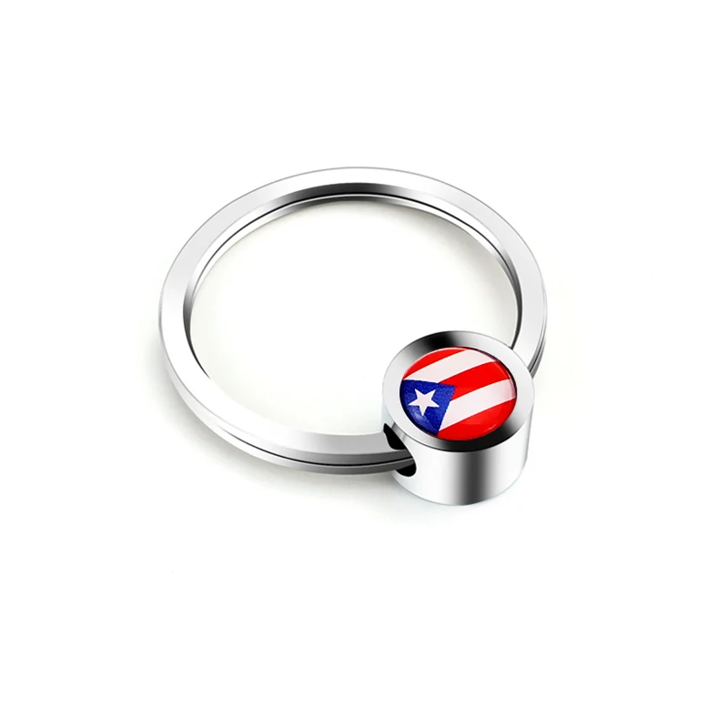 

For Subaru Volvo V70 Baojun Smart Fortwo Haval h2 h5 h7 h8 h9 Automobile Keyring Puerto Rico Flag Logo High-Grade Car Key Chain