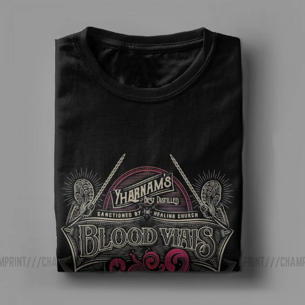 Yharnam's Blood Vials, футболки для мужчин, хлопок, новинка, футболка с круглым вырезом, Bloodborne Dark Souls, футболки с коротким рукавом, топы, идея подарка