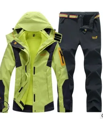 15 Winter Ski Suit for Men Fleece Warm Windproof Waterproof Skiing Suits Snowboarding Set Male Outdoor Ski jacket+Softshell Pant - Цвет: 15