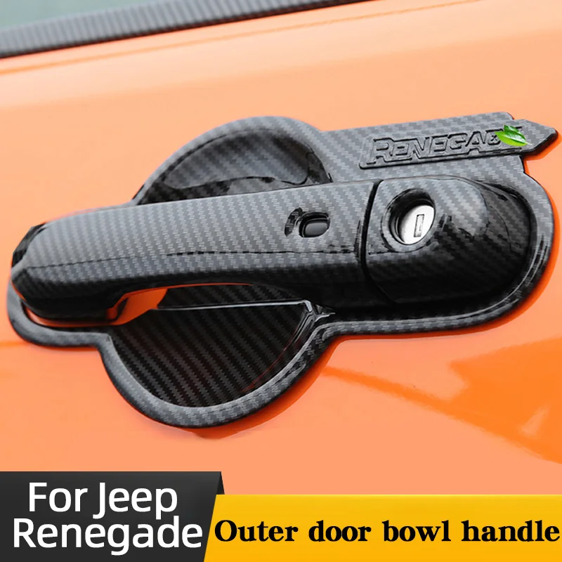 

Внешняя наклейка на дверную чашу и ручку для JEEP Renegad, декоративная накладка, защитная крышка, устойчивая к царапинам, внешние аксессуары для ...