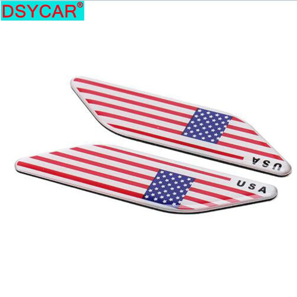 DSYCAR 2 шт./компл. 3D металлический флаг США американский Автомобильная эмблема