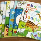 Милые наклейки, книги для рисования на сцене, Мультяшные детские английские раскраски, книжки с наклейками, подарки на день рождения