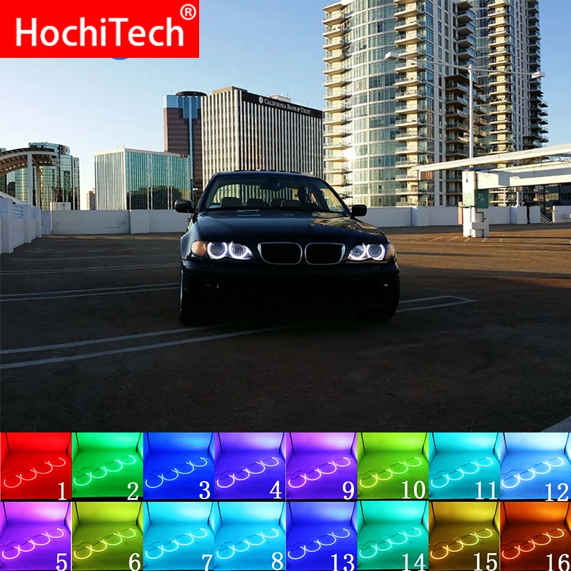 Фара Мульти-Цвет RGB светодиодный Ангельские глазки гало кольца дневные ходовые