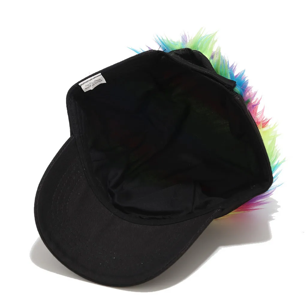 

Baseball Cap With Hairs Multicolour Wig Baseball Hat Men Women Casual Peaked Cap Concise Sunshade Adjustable Sun Visor 2021 New