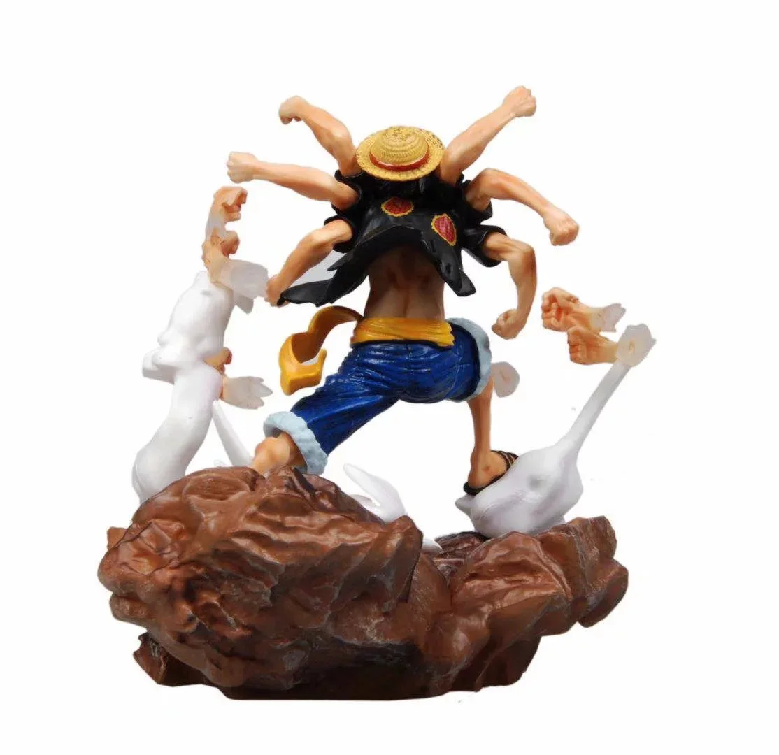 

ONE PIECE Statue Rubber Machine Gun Monkey D Luffy Statue GK Phantom Fist Pirate Large PVC Action Figure Model Toy