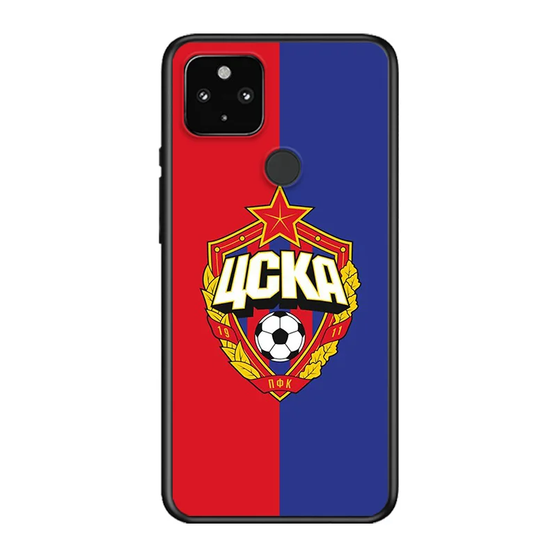 

Hot Russia PFC CSKA Moscow Logo Soft TPU Silicone Black Cover For Google Pixel 5 4A 5G 4 XL Phone Case