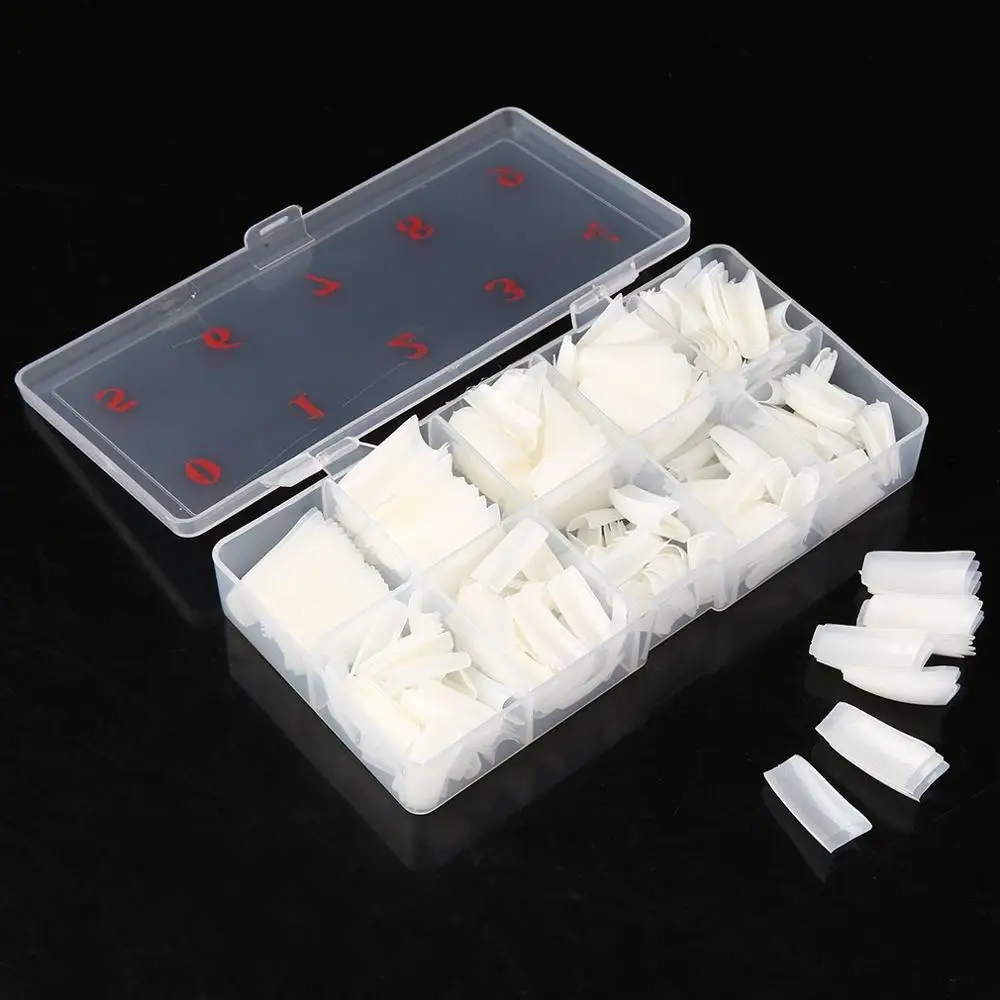 natural 1 Box/500pcs Tips Natural Color Half Cover Fake False French Nail Art Artificial Acrylic Gel UV Manicure Set DIY - Цвет: natural