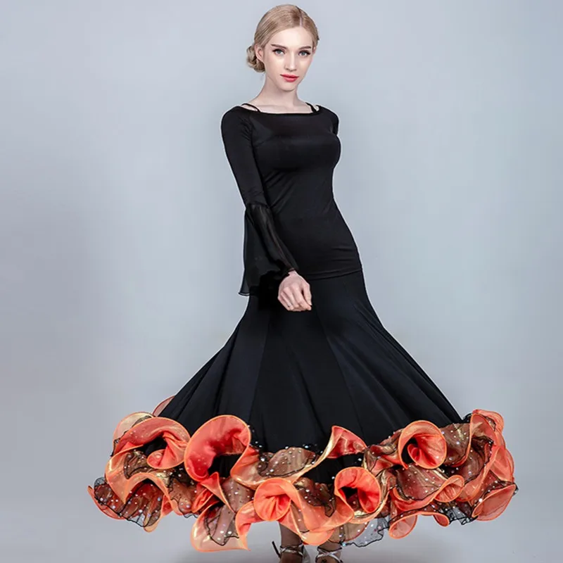 Женские юбки для танцев Одежда длинная стандартная юбка фламенко танцевальный