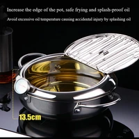 kitchen deep frying pot thermometer tempura fryer pan temperature control fried japanese style cooking tools kitchen utensil