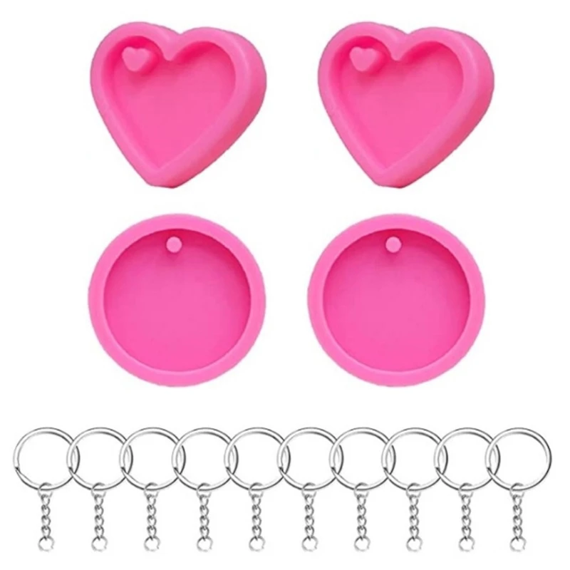 

4 шт., круглые силиконовые подвески в форме сердца