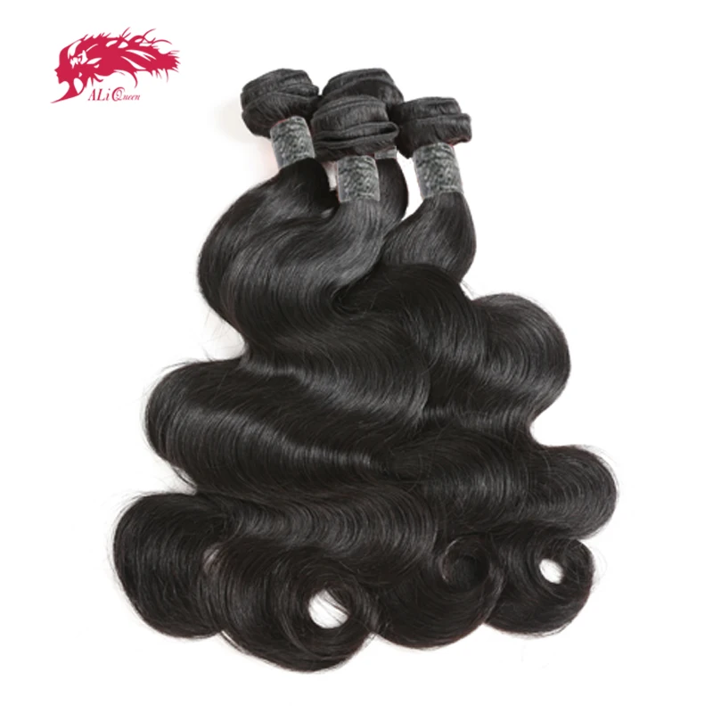 Али queen hair перуанские волосы 1/3/4 шт. волнистые человеческие волосы Пряди 1"-26" натуральный Цвет м/7A Remy Инструменты для завивки волос