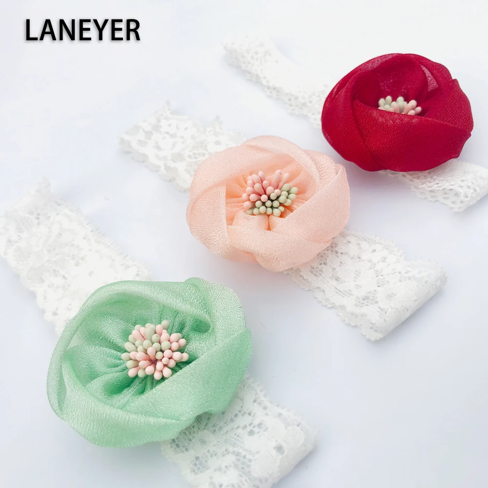 Модная повязка на голову с цветами для новорожденных 3 шт./лот эластичные повязки