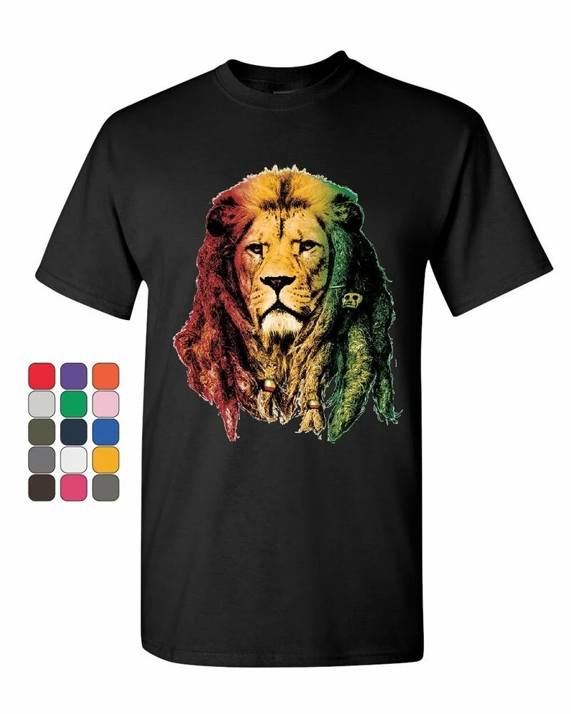 Rasta Lion Jah Мужская футболка модель 420 Дреда (1)|Мужские футболки| |