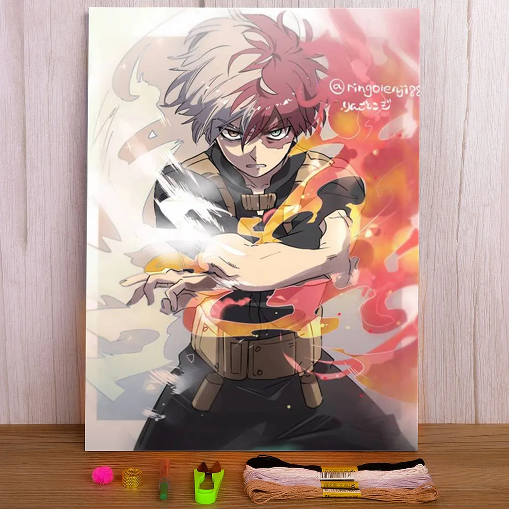 

Холст с принтом моя геройская академия, вышивка крестиком 11CT, вышивка своими руками, DMC нитки, вязание, ручная работа, вышивка считается