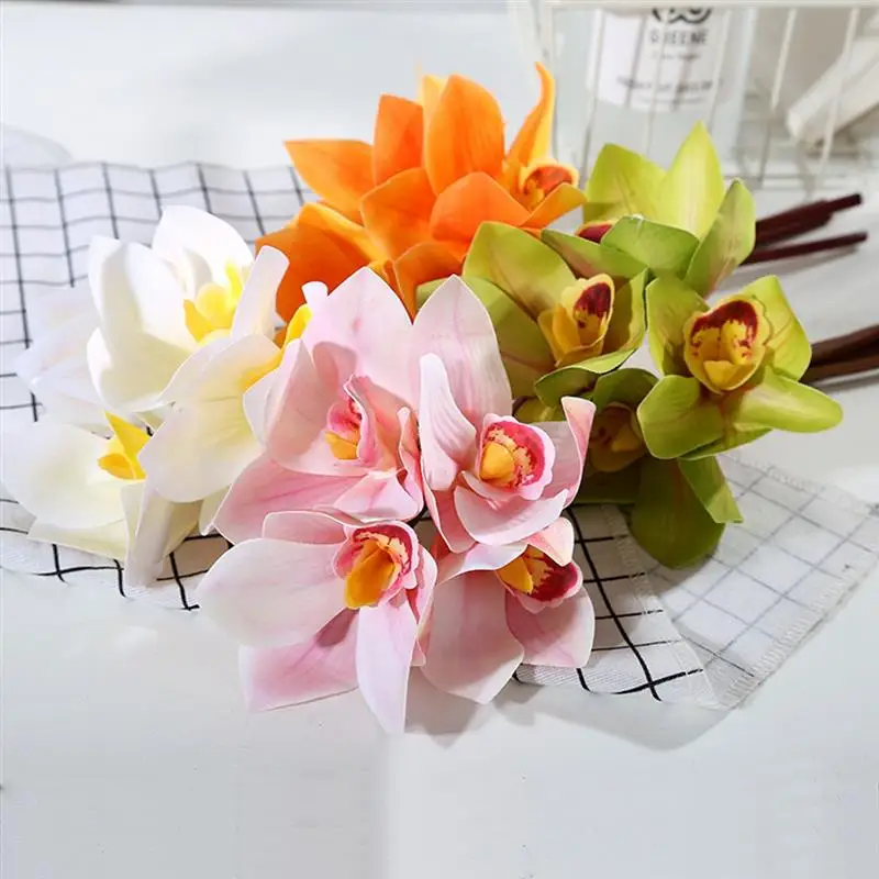 

4PCS Faux Flower Simulated Orchid Decorative Artificial Flower Photo Prop