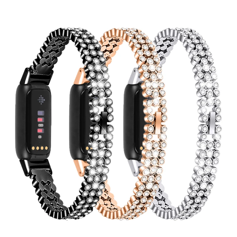 Ремешок из нержавеющей стали для fitbit luxe band сменный Модный Роскошный