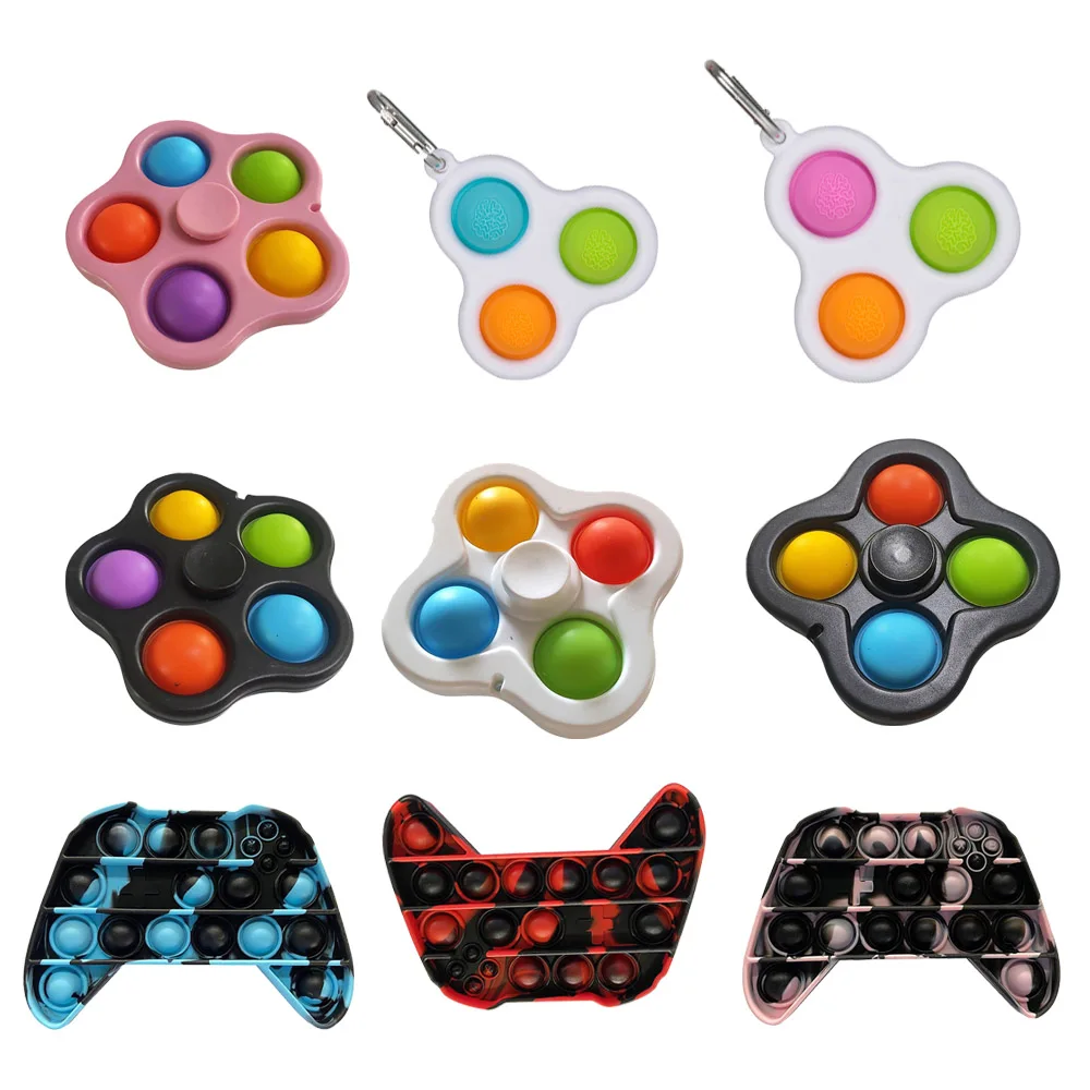 

Funny Lot SizeToy Fidget Toys Push Bubble School Bag Board Pendant Hot Sale Adult Pop Decompression Toy Children Anti-Stress
