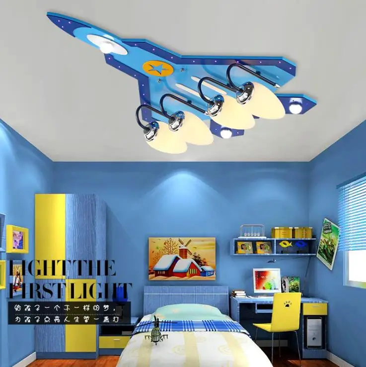 Креативная лампа для детской комнаты спальни мультяшный самолет маленьких
