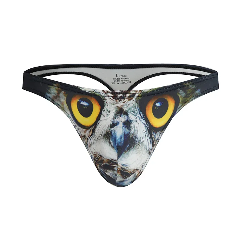 Сексуальные плавательные мужские трусы с 3D принтом прозрачные стринги нижнее