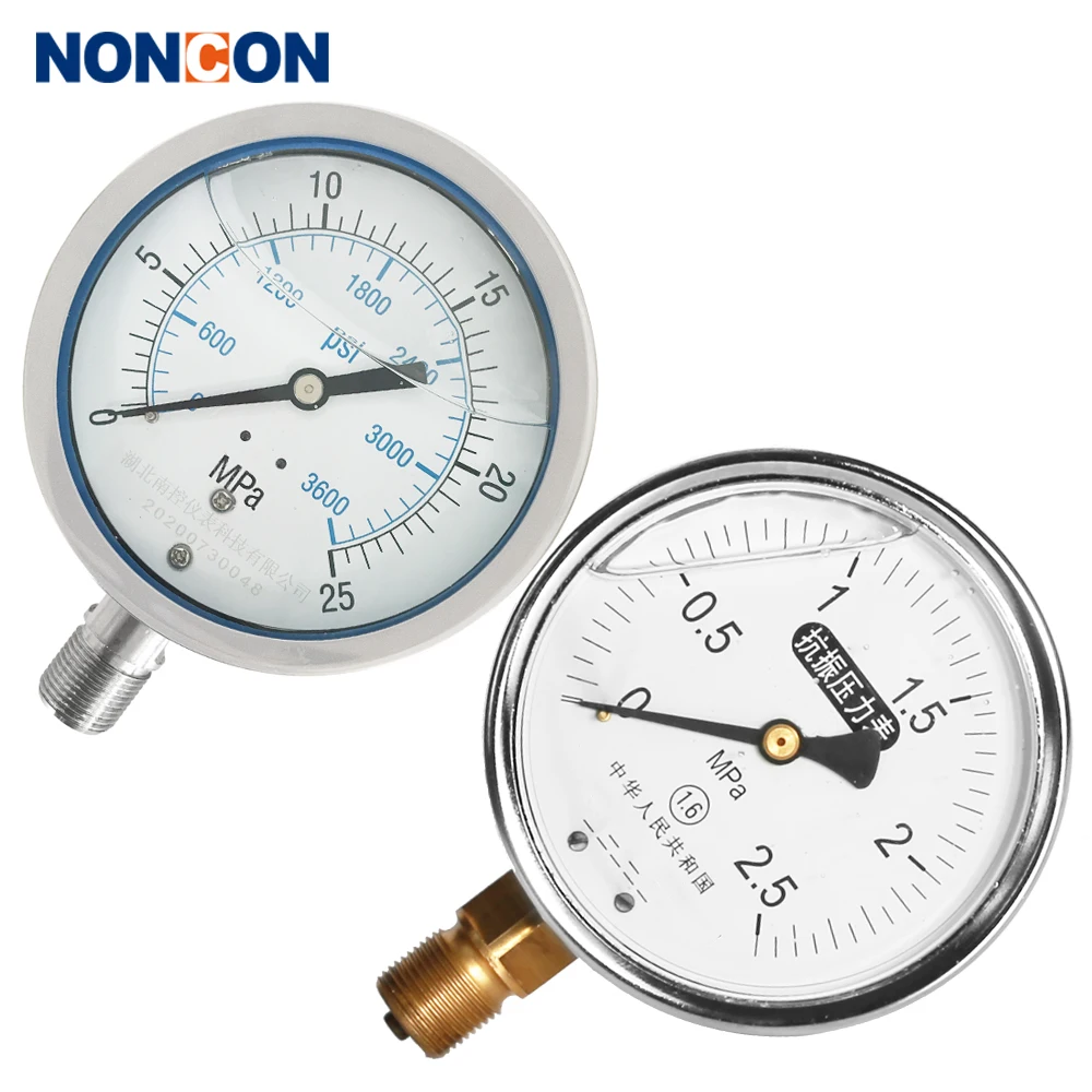 

vibration-proof pressure gauge stainless steel liquid filled water gas oil vacuum pressure gauge manometer