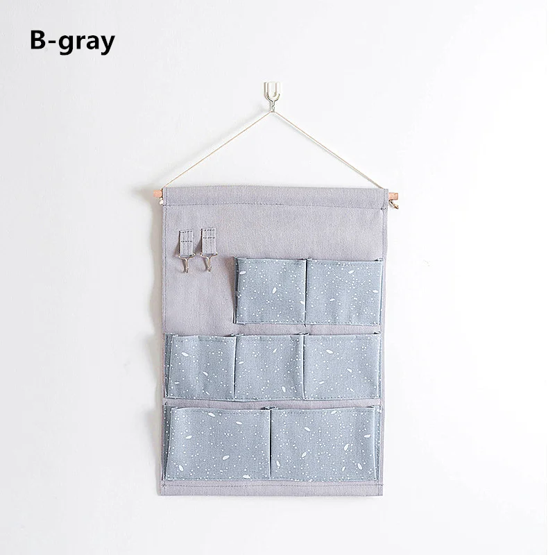 B-gray Новая Теплая подвесная сумка на закате, Домашний Органайзер для шкафа, подвесные сумки для хранения мелочей, многофункциональное нижнее белье, органайзер для макияжа - Цвет: B-gray