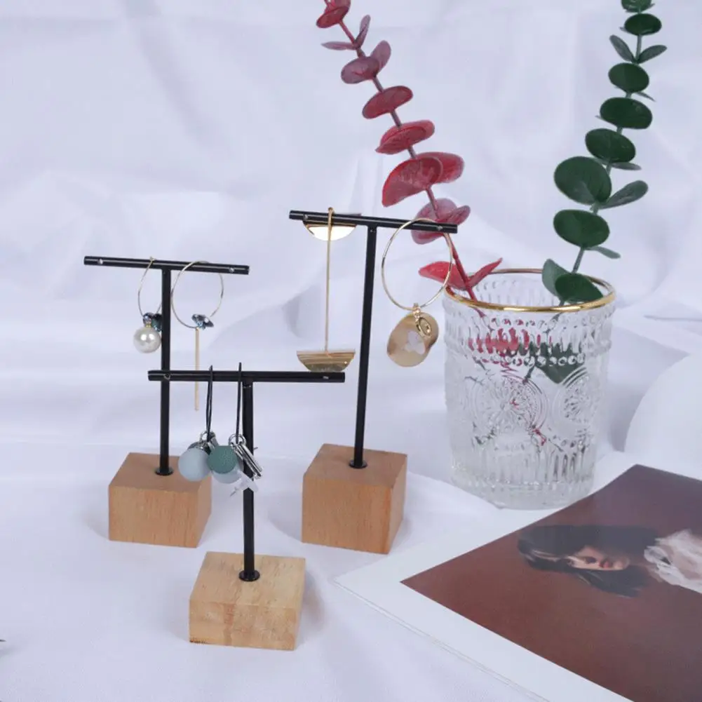 3 шт. лаконичный Настольный стеллаж для ювелирных изделий комод Серьги Дерево и