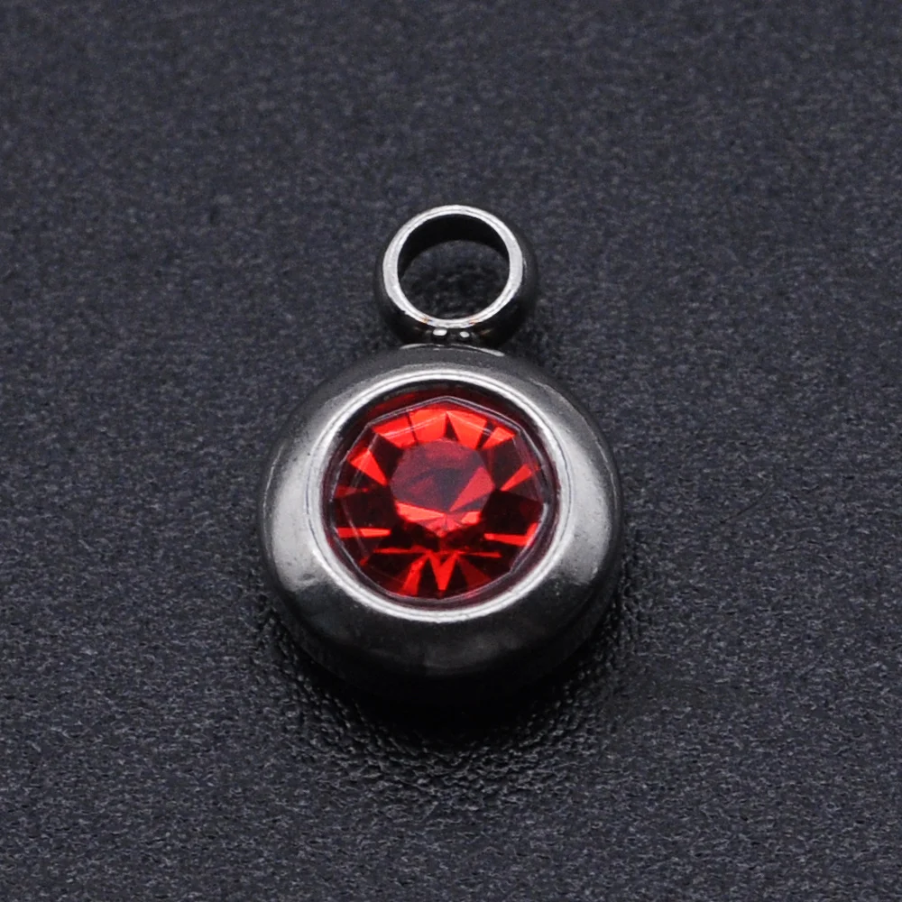 10 шт./лот 12 цветов Подвески из нержавеющей стали с камнем рождения оптовая